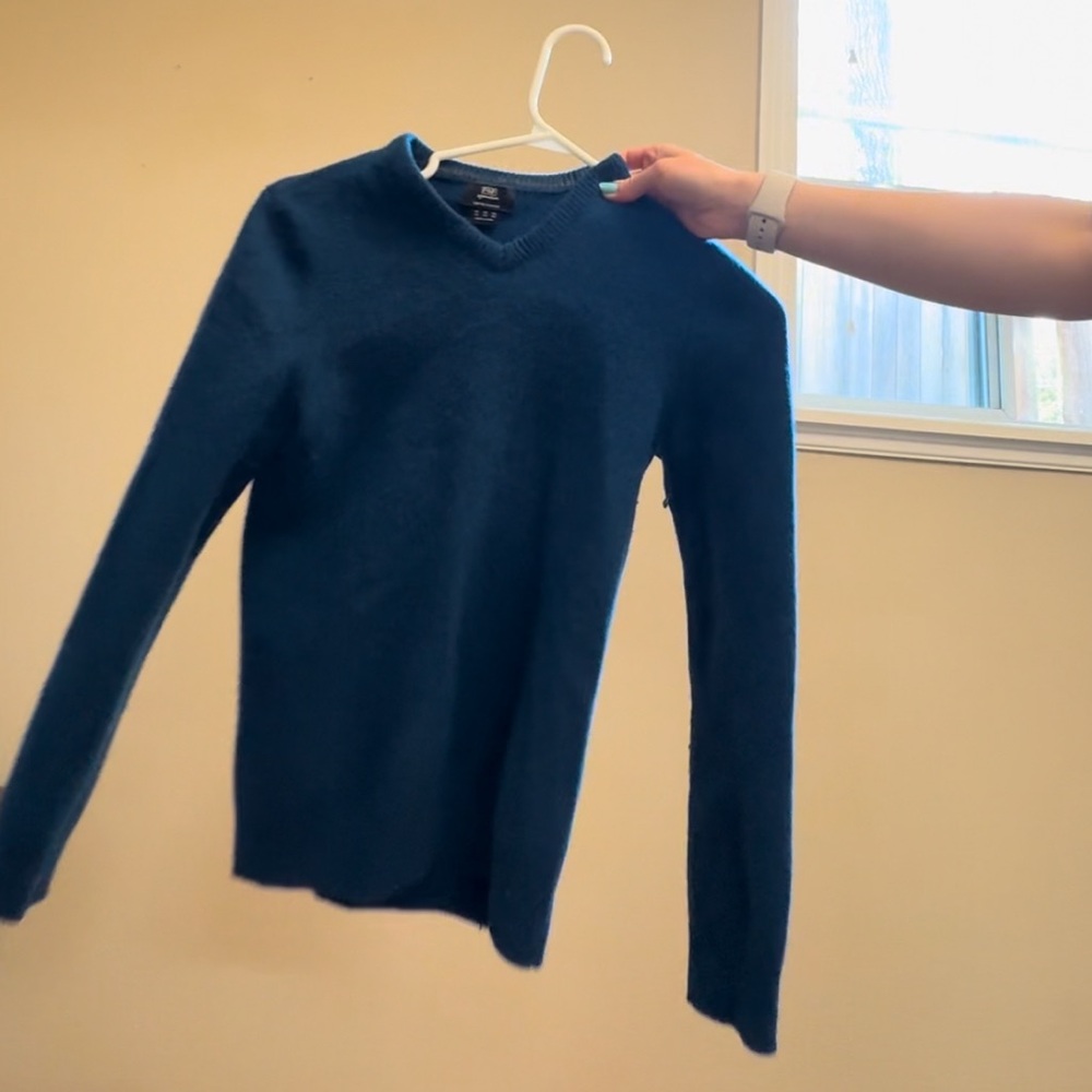 blue sweater